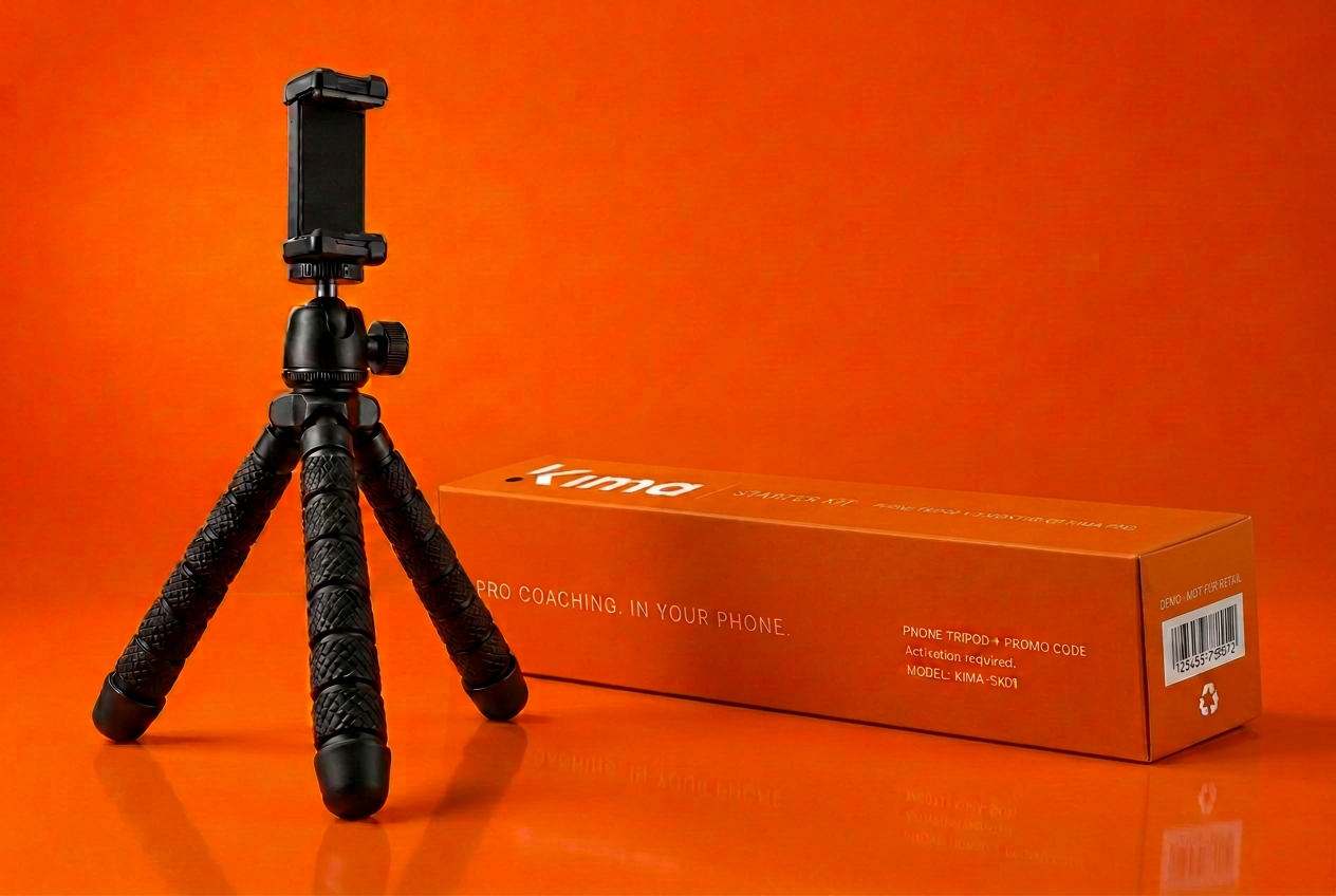 Close view of the rugged Kima phone tripod